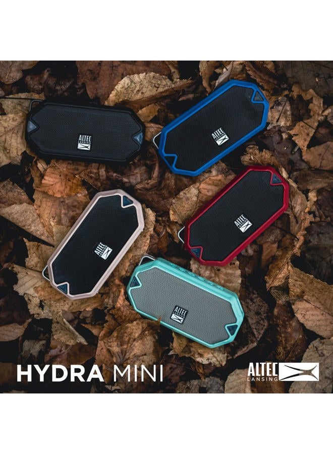 Altec Lansing مكبر صوت هيدرا ميني اللاسلكي المقاوم للماء مع 6 ساعات من وقت التشغيل، شحن سريع USB-C، مقاوم للماء والغبار والعرق IP67، عرض ضوء LED ووضع الوميض (أسود) - Image 4